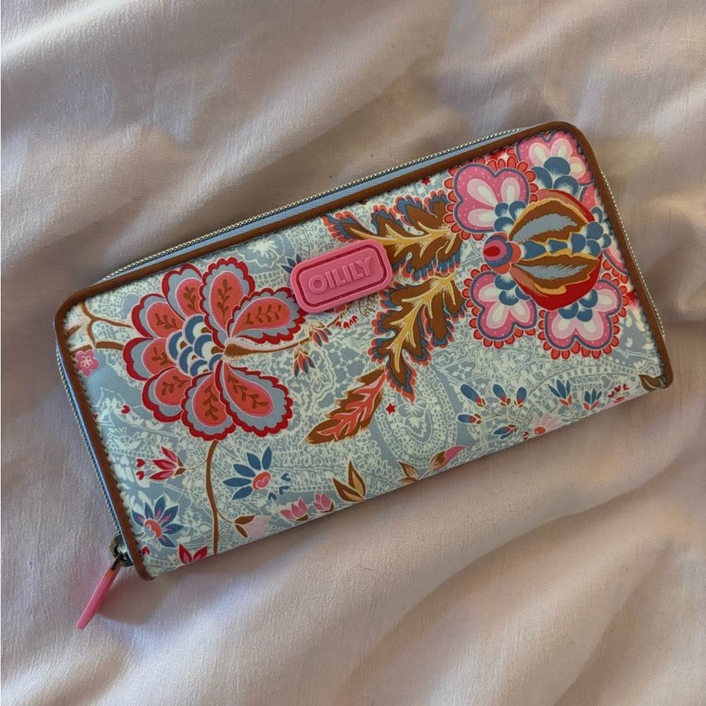 Oilily Pink and Blue Wallet with Floral Design
